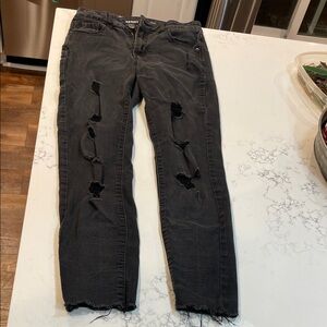 Old Navy Women's Black Ripped Skinny Jeans